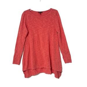 EILEEN FISHER Organic Linen Cotton Blend Tunic Top M Orange Lagenlook Oversized